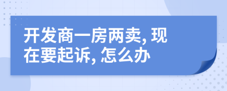 開(kāi)發(fā)商一房?jī)少u, 現(xiàn)在要起訴, 怎么辦