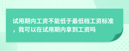 試用期內(nèi)工資不能低于最低檔工資標(biāo)準(zhǔn)，我可以在試用期內(nèi)拿到工資嗎