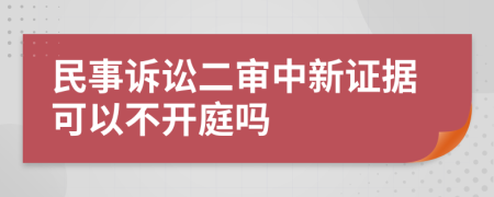 民事訴訟二審中新證據(jù)可以不開庭嗎