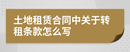 土地租賃合同中關(guān)于轉(zhuǎn)租條款怎么寫