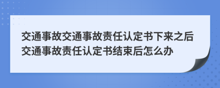 交通事故交通事故責(zé)任認(rèn)定書下來之后交通事故責(zé)任認(rèn)定書結(jié)束后怎么辦