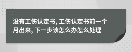 沒(méi)有工傷認(rèn)定書, 工傷認(rèn)定書前一個(gè)月出來(lái), 下一步該怎么辦怎么處理