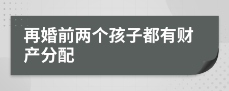 再婚前兩個(gè)孩子都有財(cái)產(chǎn)分配
