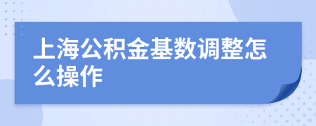 上海公積金基數(shù)調(diào)整怎么操作