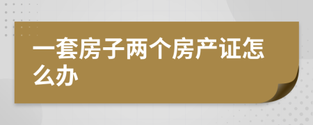 一套房子兩個(gè)房產(chǎn)證怎么辦