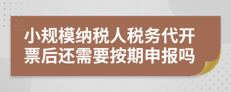 小規(guī)模納稅人稅務(wù)代開票后還需要按期申報嗎