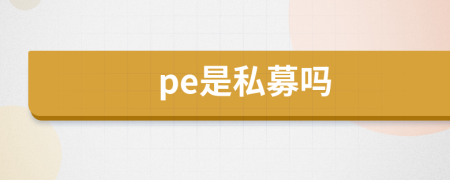 pe是私募嗎