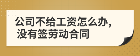 公司不給工資怎么辦, 沒有簽勞動合同