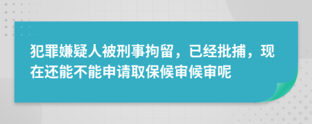 犯罪嫌疑人被刑事拘留，已經(jīng)批捕，現(xiàn)在還能不能申請取保候?qū)徍驅(qū)從?>
                </a>
            </div>
            <div   id=