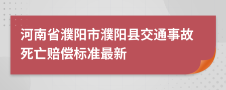 河南省濮陽(yáng)市濮陽(yáng)縣交通事故死亡賠償標(biāo)準(zhǔn)最新