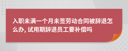 入職未滿一個(gè)月未簽勞動(dòng)合同被辭退怎么辦, 試用期辭退員工要補(bǔ)償嗎