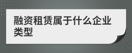 融資租賃屬于什么企業(yè)類型