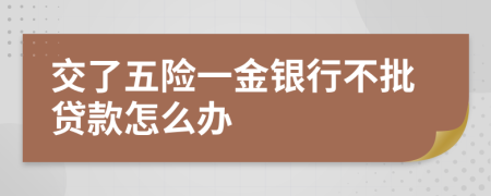 交了五險(xiǎn)一金銀行不批貸款怎么辦