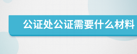 公證處公證需要什么材料