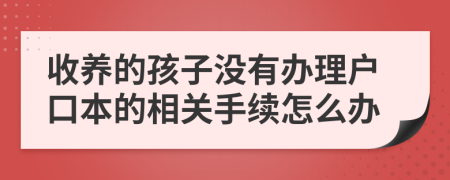 收養(yǎng)的孩子沒有辦理戶口本的相關(guān)手續(xù)怎么辦