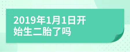 2019年1月1日開始生二胎了嗎