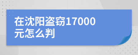 在沈陽盜竊17000元怎么判