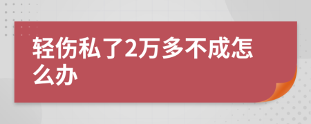 輕傷私了2萬(wàn)多不成怎么辦
