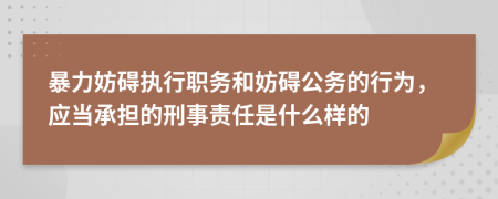 暴力妨礙執(zhí)行職務(wù)和妨礙公務(wù)的行為，應(yīng)當承擔(dān)的刑事責(zé)任是什么樣的