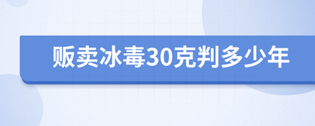 販賣(mài)冰毒30克判多少年