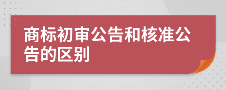 商標初審公告和核準公告的區(qū)別
