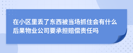 在小區(qū)里丟了東西被當(dāng)場(chǎng)抓住會(huì)有什么后果物業(yè)公司要承擔(dān)賠償責(zé)任嗎