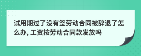 試用期過了沒有簽勞動合同被辭退了怎么辦, 工資按勞動合同款發(fā)放嗎