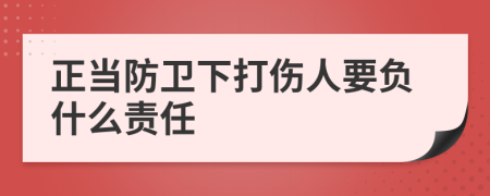 正當防衛(wèi)下打傷人要負什么責任