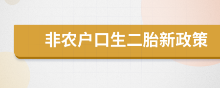 非農(nóng)戶口生二胎新政策