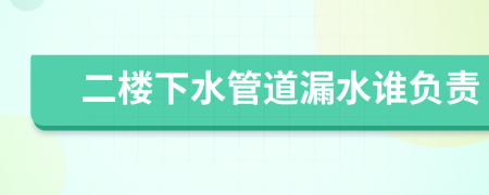 二樓下水管道漏水誰負(fù)責(zé)