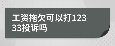 工資拖欠可以打12333投訴嗎