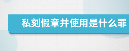 私刻假章并使用是什么罪