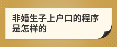 非婚生子上戶口的程序是怎樣的