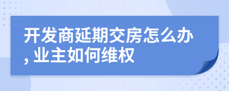 開發(fā)商延期交房怎么辦, 業(yè)主如何維權(quán)