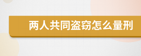 兩人共同盜竊怎么量刑