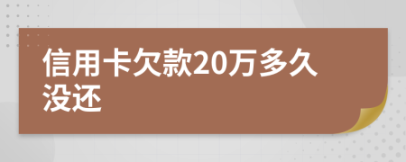 信用卡欠款20萬多久沒還