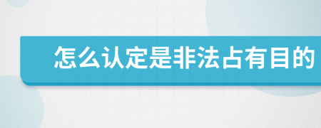 怎么認(rèn)定是非法占有目的