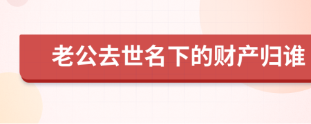 老公去世名下的財(cái)產(chǎn)歸誰