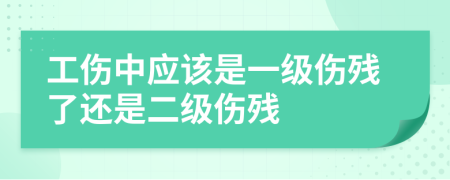 工傷中應(yīng)該是一級傷殘了還是二級傷殘