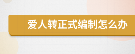 愛(ài)人轉(zhuǎn)正式編制怎么辦