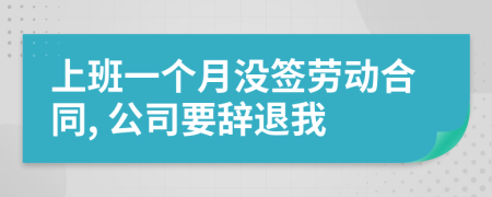 上班一個(gè)月沒簽勞動(dòng)合同, 公司要辭退我
