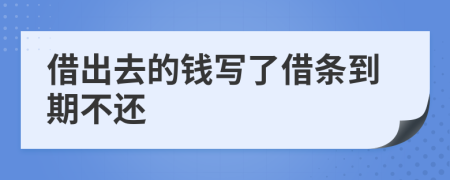 借出去的錢寫了借條到期不還