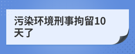 污染環(huán)境刑事拘留10天了