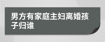 男方有家庭主婦離婚孩子歸誰