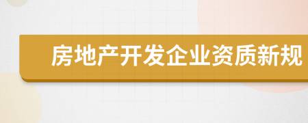 房地產(chǎn)開發(fā)企業(yè)資質(zhì)新規(guī)