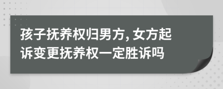 孩子抚养权归男方, 女方起诉变更抚养权一定胜诉吗