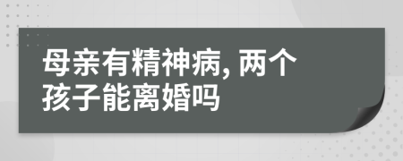 母親有精神病, 兩個孩子能離婚嗎