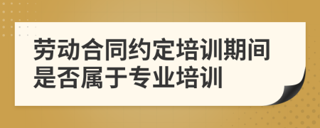 勞動(dòng)合同約定培訓(xùn)期間是否屬于專(zhuān)業(yè)培訓(xùn)