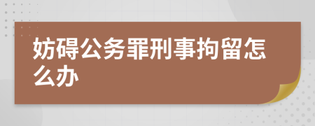 妨礙公務(wù)罪刑事拘留怎么辦