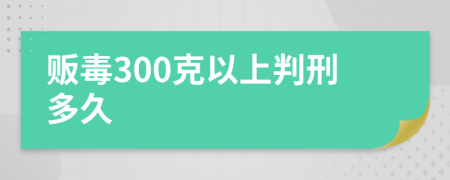 販毒300克以上判刑多久